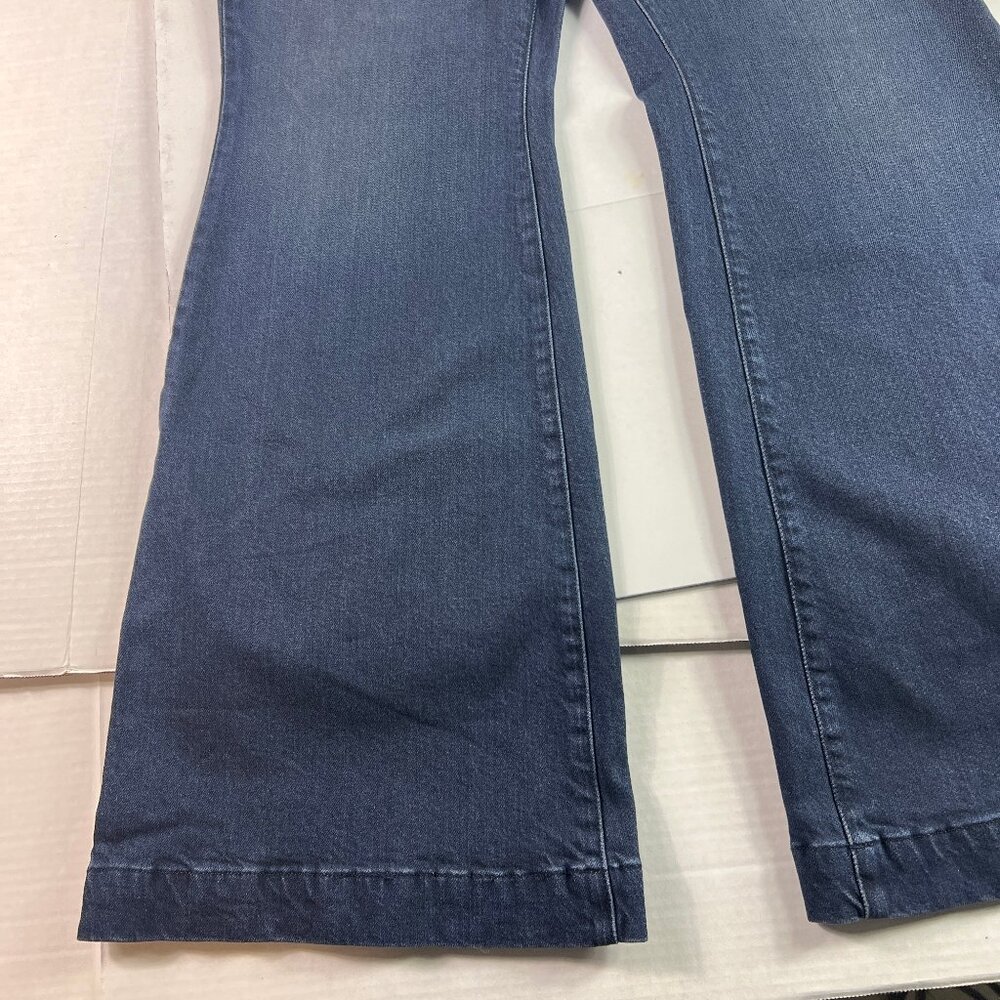 Good American Jean Women 38x33* Good Legs Flare High Rise Dark Blue Denim Tag 18 - Picture 6 of 16